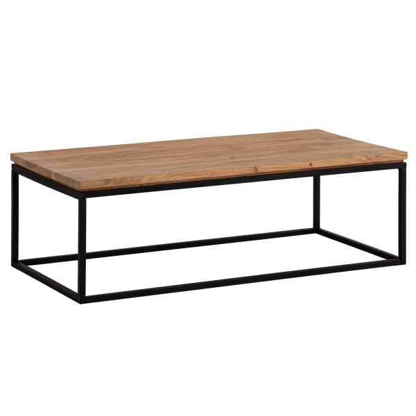 Stolik Kawowy 120 cm Drewno Akacjowe Lite Metalowy Prostokątny Stół 723894