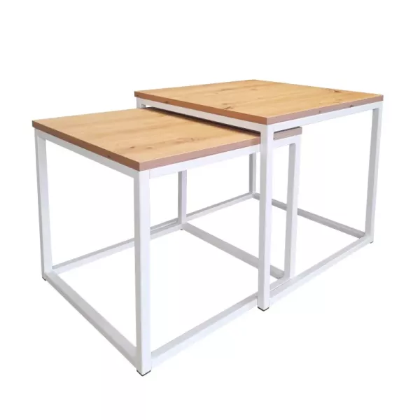 Stolik kawowy 2w1 CUBE dąb craft/biały 147024
