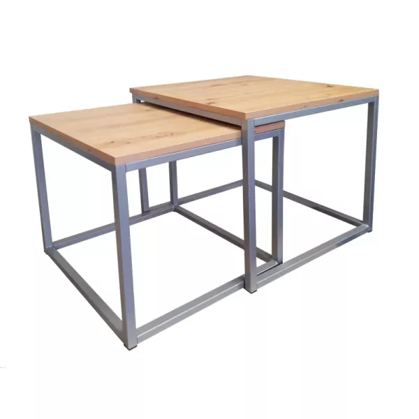 Stolik kawowy 2w1 CUBE dąb craft/srebrny 147016