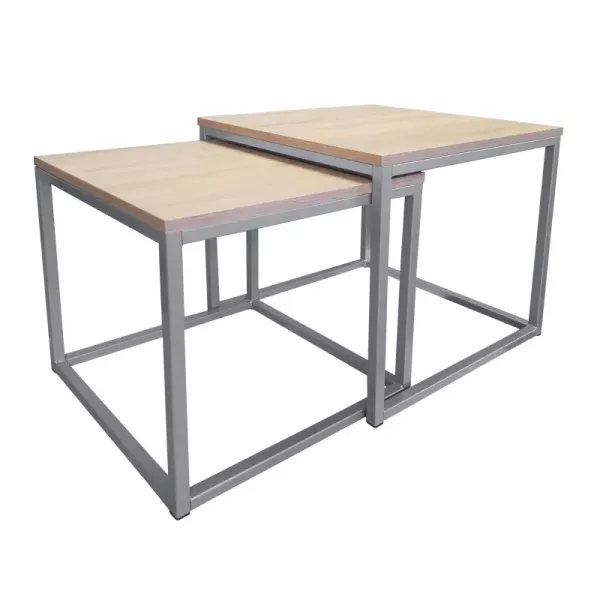 Stolik kawowy 2w1 CUBE dąb sonoma/srebrny 147019