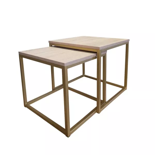 Stolik kawowy 2w1 CUBE dąb sonoma/złoty 147011