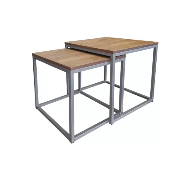 Stolik kawowy 2w1 CUBE orzech/srebrny 147027