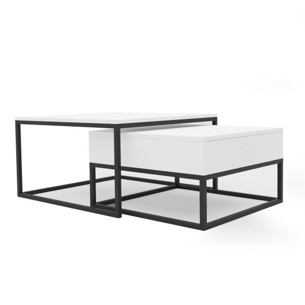 Stolik kawowy 2w1 ELEGANT z szufladą biały 567065