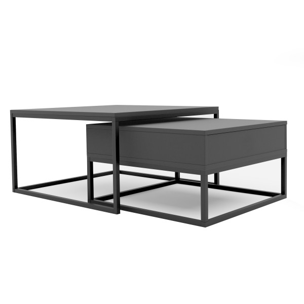 Stolik kawowy 2w1 ELEGANT z szufladą czarny 567064