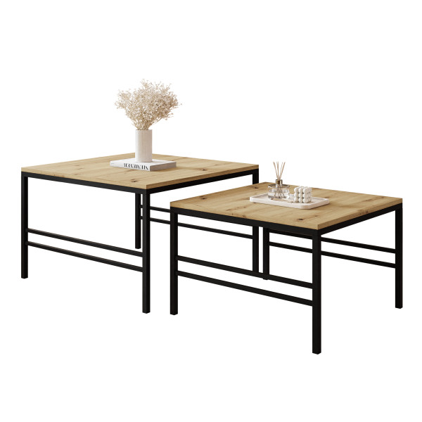 Stolik kawowy 2w1 FORMA dąb artisan/czarny 601998