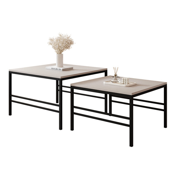Stolik kawowy 2w1 FORMA kaszmirowy/czarny 602001