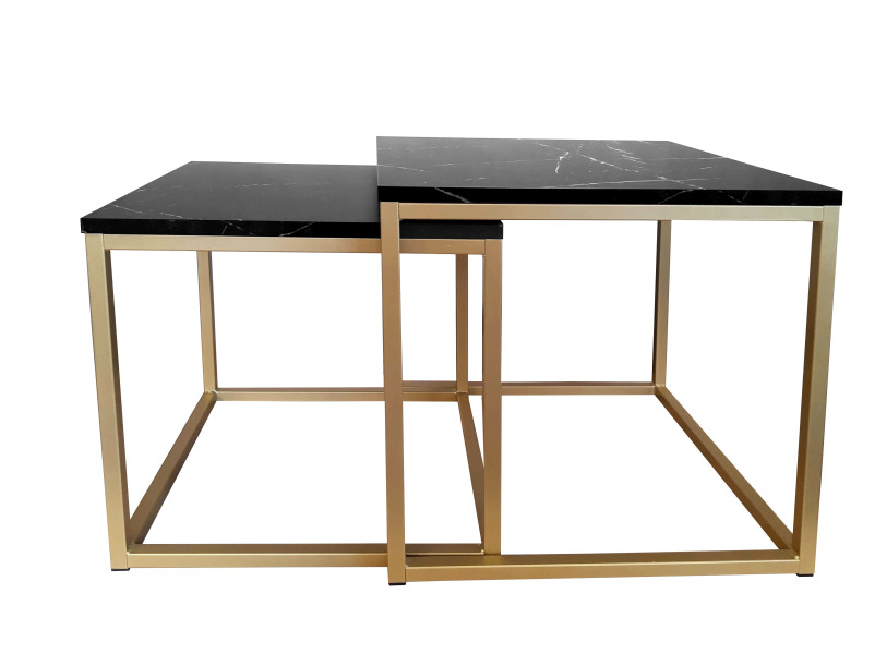 Stolik kawowy 2W1 marmur czarn 147012