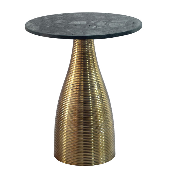 Stolik kawowy 40 cm aluminium metalowy stolik do salonu marmurowy blat 965223