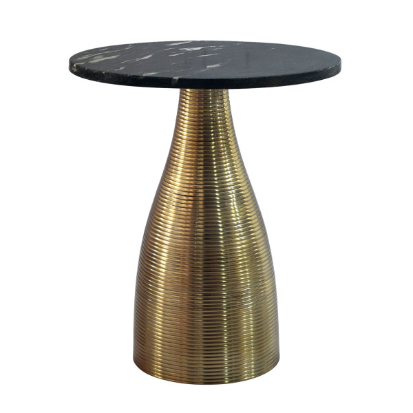 Stolik kawowy 40 cm aluminium metalowy stolik do salonu marmurowy blat 965205