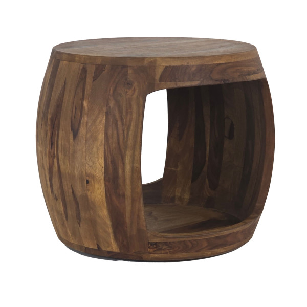 Stolik Kawowy Ø 50cm Sheesham Drewno Lite Okrągły Półka Stolik Salonowy 821720