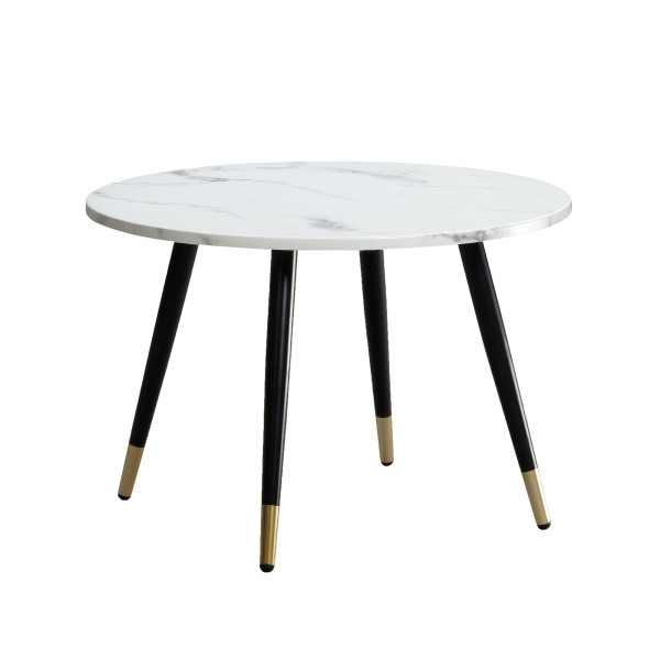Stolik Kawowy 60x60 Marmur Okrągły Metalowy Stolik Salon Sofa 678684