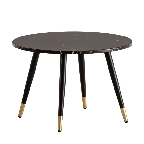 Stolik Kawowy 60x60 Marmur Okrągły Metalowy Stolik Salon Sofa 678681