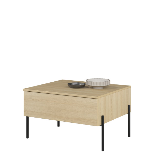 Stolik kawowy 70 cm do salonu ORE z szufladą dąb lindberg 792938
