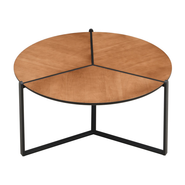 Stolik kawowy 80cm MDF imitacja drewna Okrągły stolik pod sofę do salonu 1078688