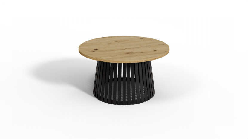 Stolik kawowy Abel 58 cm dąb artisan – nowoczesny okrągły stolik do salonu 986232