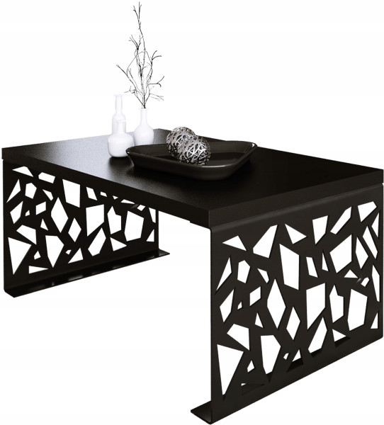 Stolik kawowy Abstrakcja Ława Nowoczesna Loft Metal Czarny+Blat MiniPearl 913545