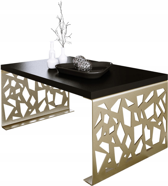 Stolik kawowy Abstrakcja Ława Nowoczesna Loft Metal Złoty+Blat MiniPearl 913538
