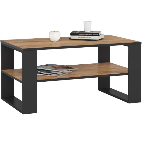 Stolik kawowy AKORD ALEX Dąb Craft, Czarne nogi 92x53x45 cm 608851