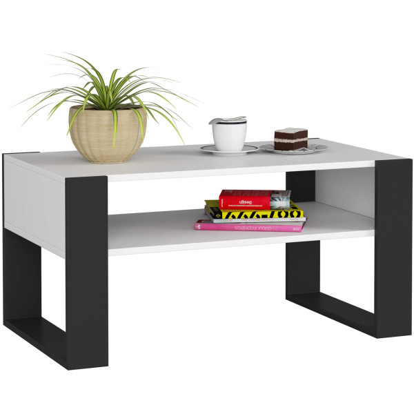 Stolik kawowy AKORD DOMI Biały 92 cm Czarny mat 92x53x45 cm 303363