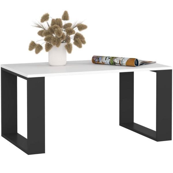 Stolik kawowy AKORD NOX Biały, Czarne nogi 92x53x45 cm 636543