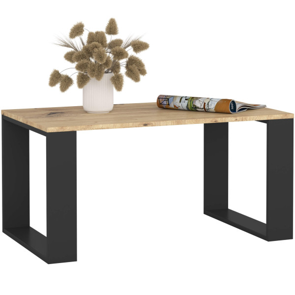 Stolik kawowy AKORD NOX Dąb Artisan, Czarne nogi 92x53x45 cm 619280