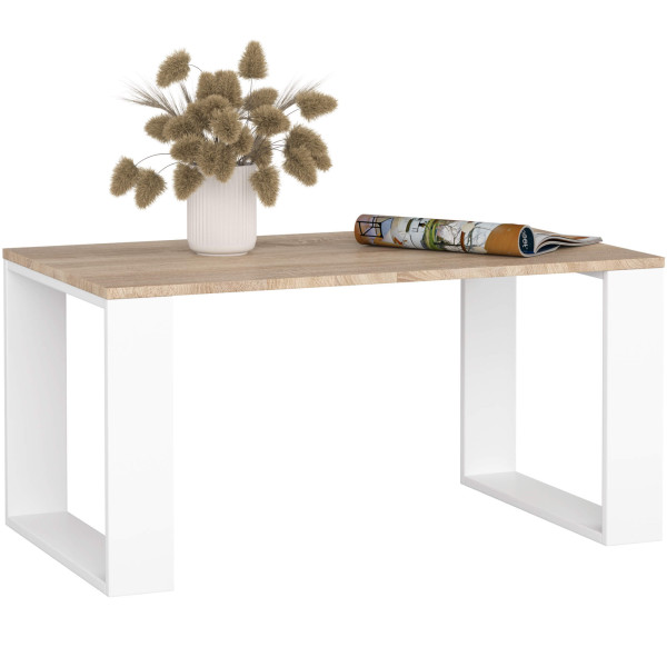 Stolik kawowy AKORD NOX Dąb Sonoma, Białe nogi 92x53x45 cm 608853