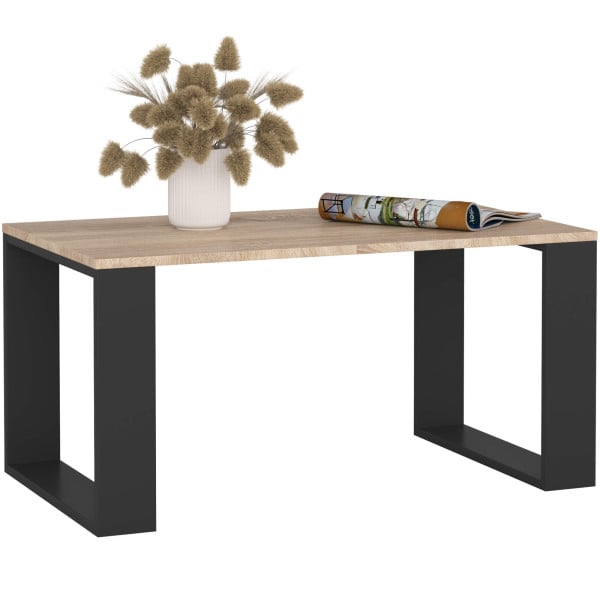 Stolik kawowy AKORD NOX Dąb Sonoma, Czarne nogi 92x53x45 cm 608847