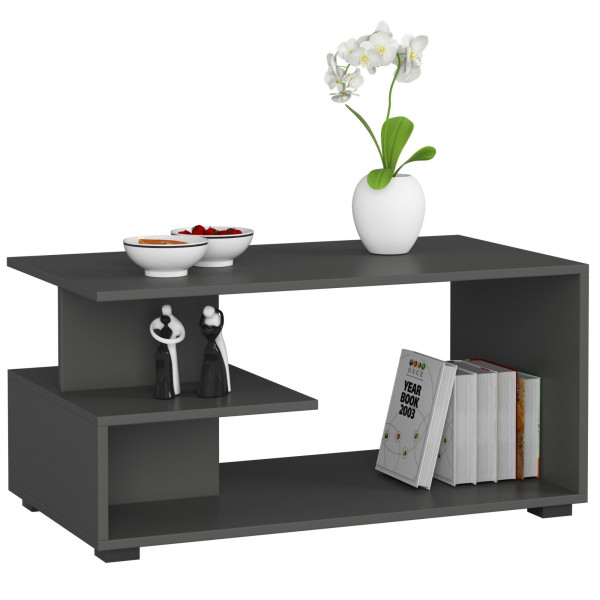 Stolik kawowy AKORD PIN Grafit Szary 90 cm mat 90x51x45 cm 303350