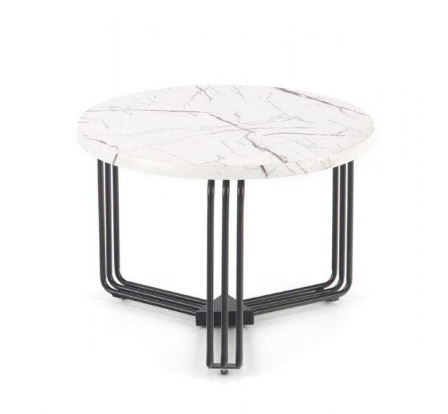 Stolik kawowy ANTICA M 55x55 biały marmur/czarny 874144