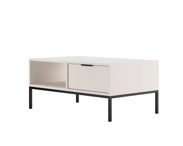 Stolik kawowy AUSTIN 100x60 biały/czarny 378984