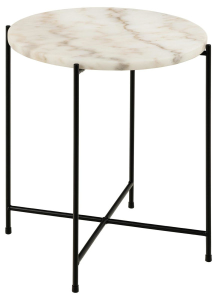 STOLIK KAWOWY Avila wysoki biały MARMUR okrągły 42cm 299540