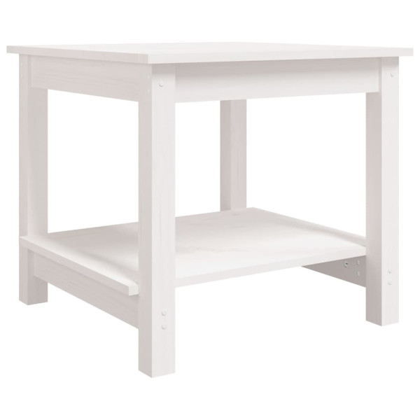 Stolik kawowy Biały 50 x 50 x 45 cm Drewno sosnowe vidaXL 409691