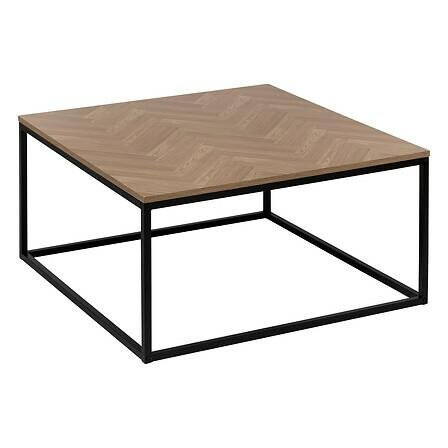 STOLIK KAWOWY Chevron naturalny/czarny 80x80x40,5 cm 576240