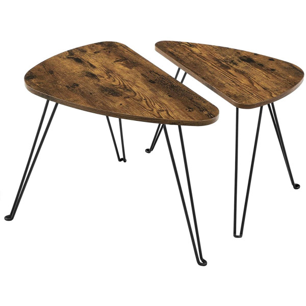 Stolik kawowy ciemny brąz stoliczek zestaw 2 szt 60x38x47,5 Begryf 642305