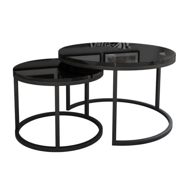 Stolik kawowy CIRI 2w1 80/60 czarny połysk 126002