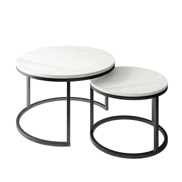 Stolik kawowy CIRI 2w1 czarny/marmur levanto 70/50 151114