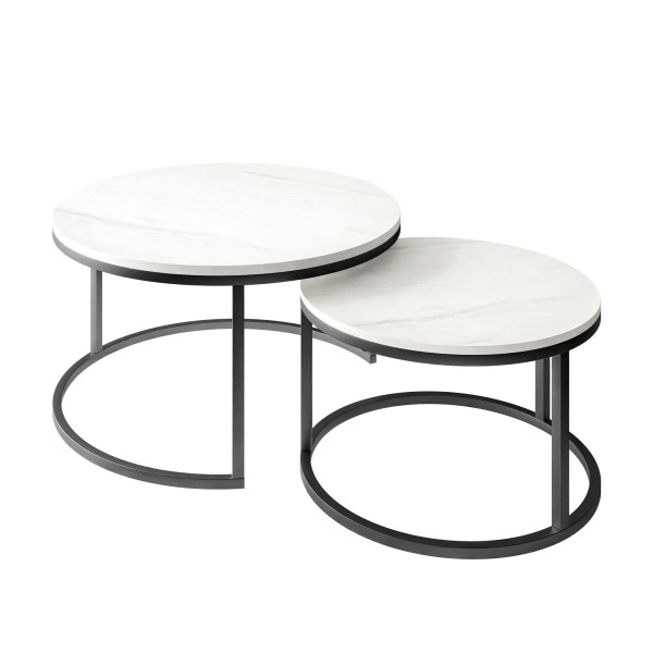 Stolik kawowy CIRI 2w1 czarny/marmur levanto 80/60 151116