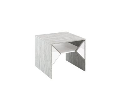 Stolik kawowy dekor betonu 60x60 TUFFLE kwadratowy stoliczek z półką 260045