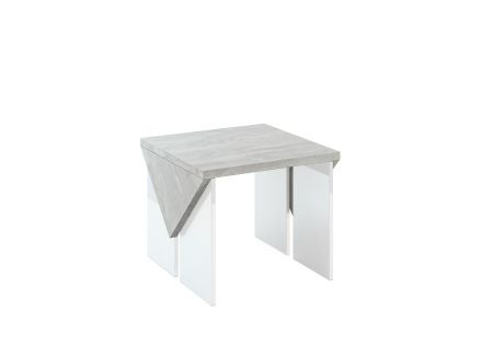 Stolik kawowy dekor betonu, biały połysk 60x60 TROP stoliczek do salonu 260020