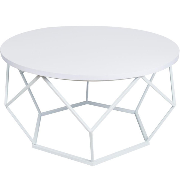 Stolik kawowy Diamond 70 cm biały GLAMOUR 87033