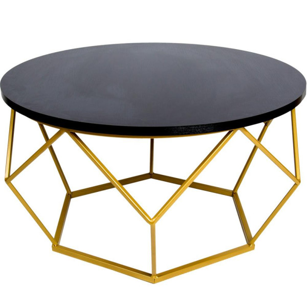 Stolik kawowy Diamond 70 cm złoto czarny LOFT 86768