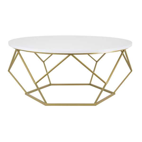 Stolik kawowy Diamond 90 cm złoto biały GLAM 86904