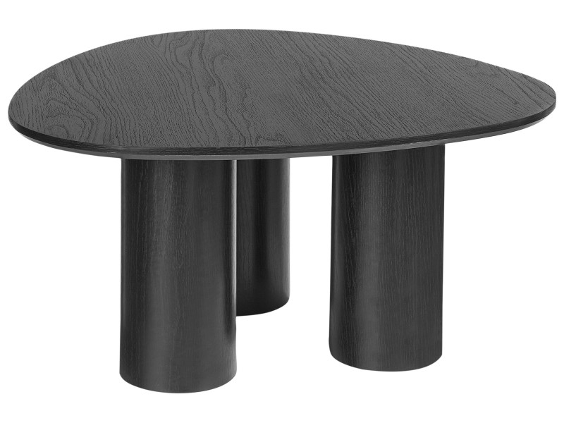 Stolik kawowy do salonu okrągły MDF czarny 452871