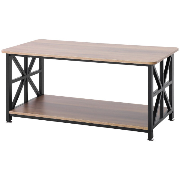 Stolik Kawowy Drewniany Nowoczesny Otwarta Półka 1000 x 500 x 465 mm 807352