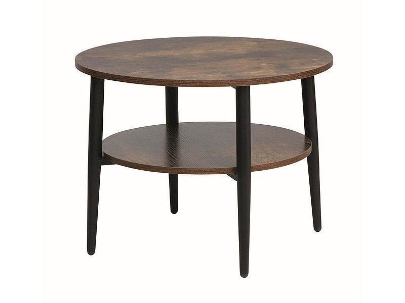 Stolik kawowy ELLA B 60x60 brąz rustykalny/czarny 874063