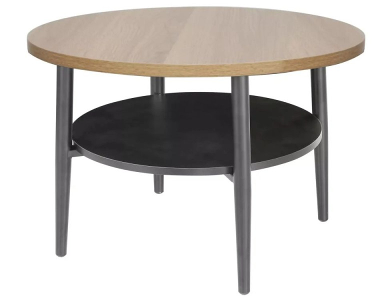 Stolik kawowy ELLA B 60x60 dąb/ czarny 840818