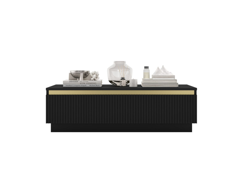 Stolik kawowy Glamour prostokątny Czarny Mat 109 cm 1071924