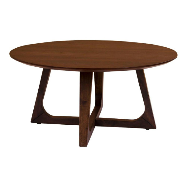 STOLIK KAWOWY Hellerup okrągły 75cm kolor orzecha styl retro 661343
