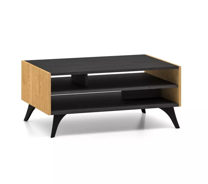 Stolik kawowy HESTIA 90x60cm dąb/czarny 834041