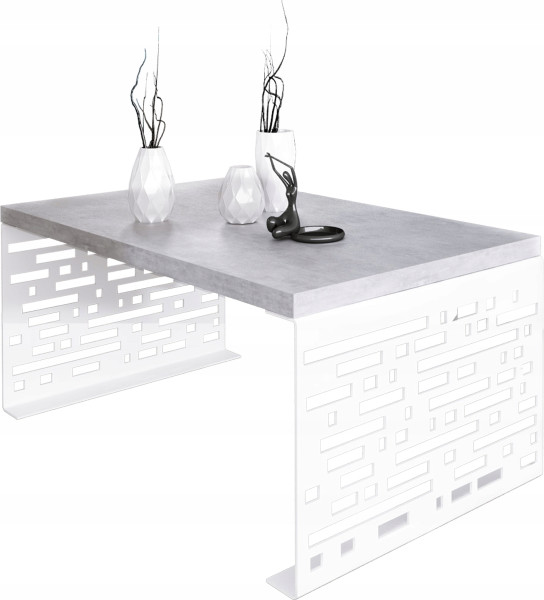 Stolik kawowy Kafelki Nowoczesna Ława Loft Metal Biały+Beton Jasny 917165